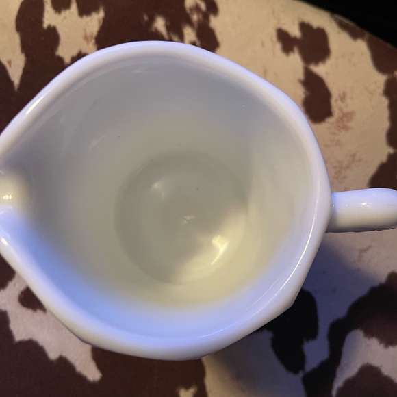 White Opaque Milk Glass Creamer Pitcher - Picture 6 of 7
